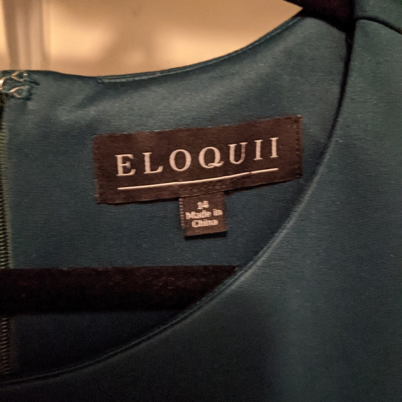 Eloquii Heavy Emerald Lace Dress with Sleeves - Picture 2 of 2